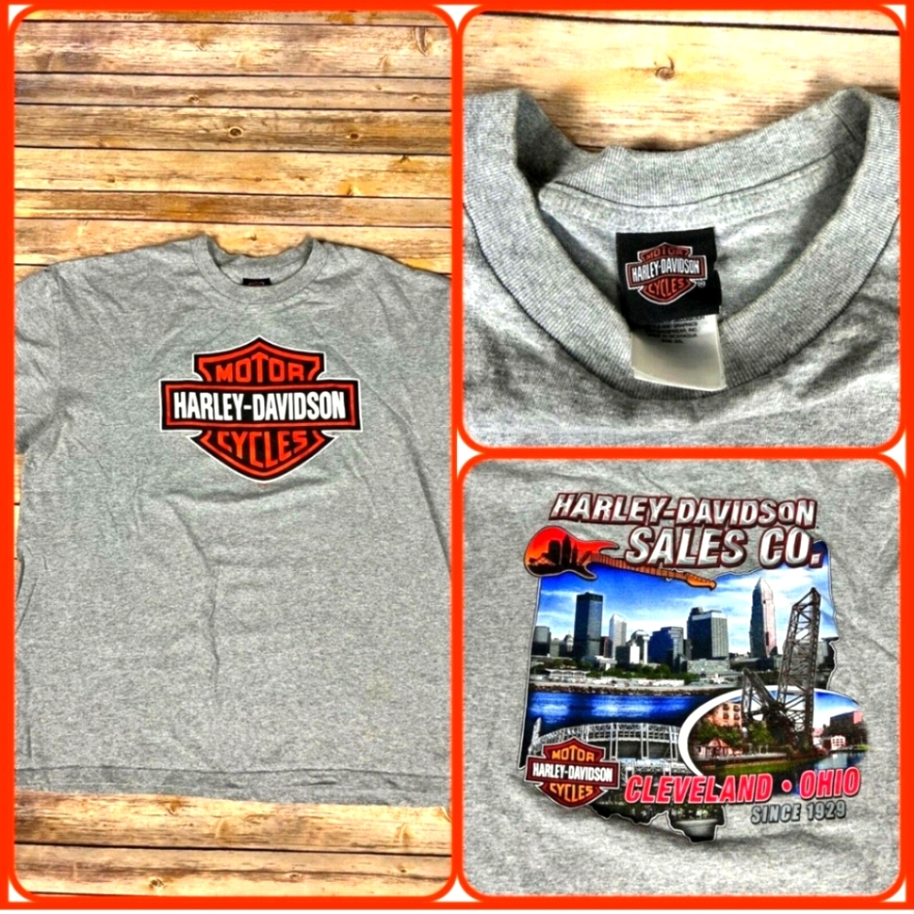 Harley Davidson XXL 2006 VintageGraphic-Print Cotton Blend T-Shirt Cleveland OH